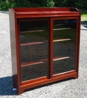 Cherry bookcase with sliding glass doors 1