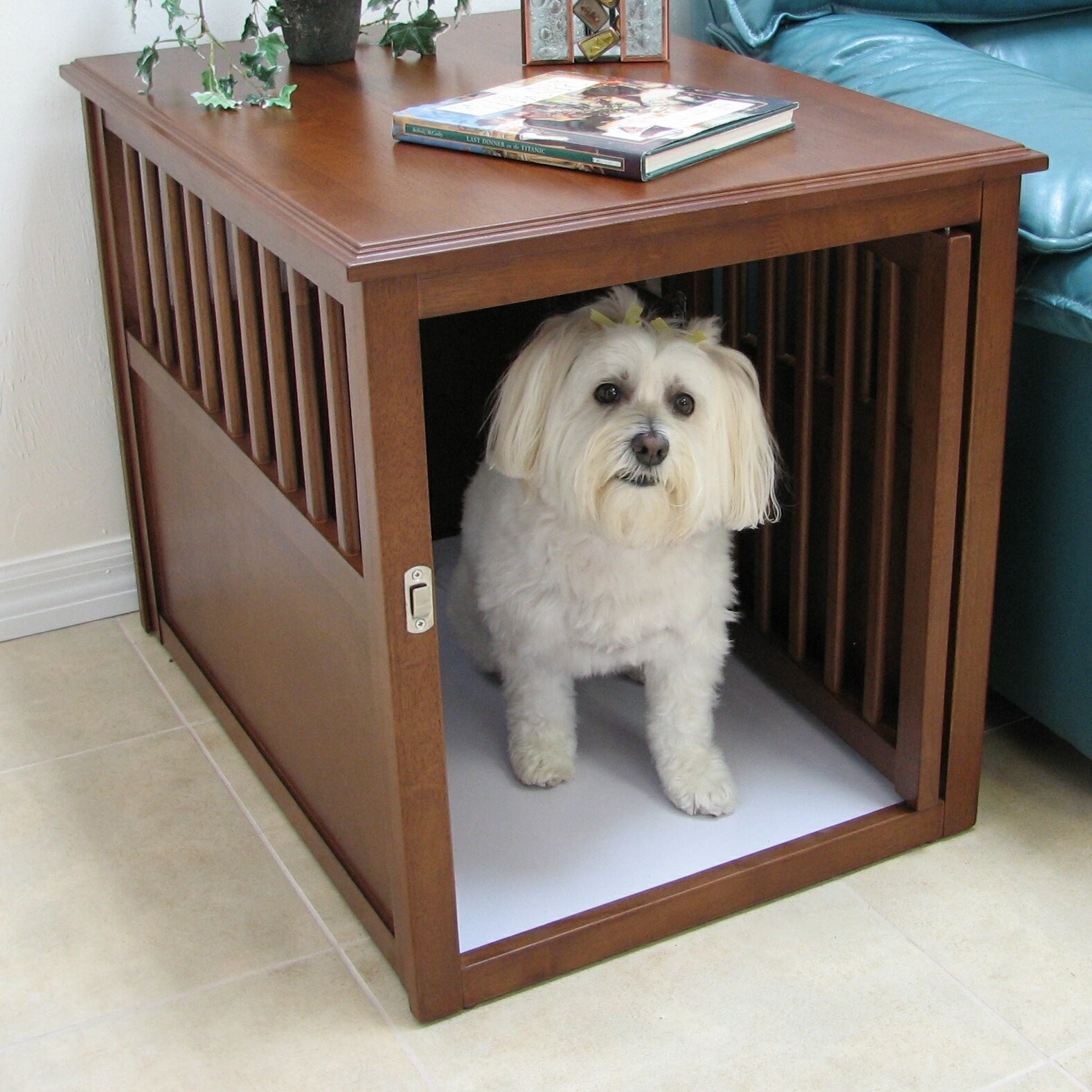 Crown pet products wood shop pet crate end table