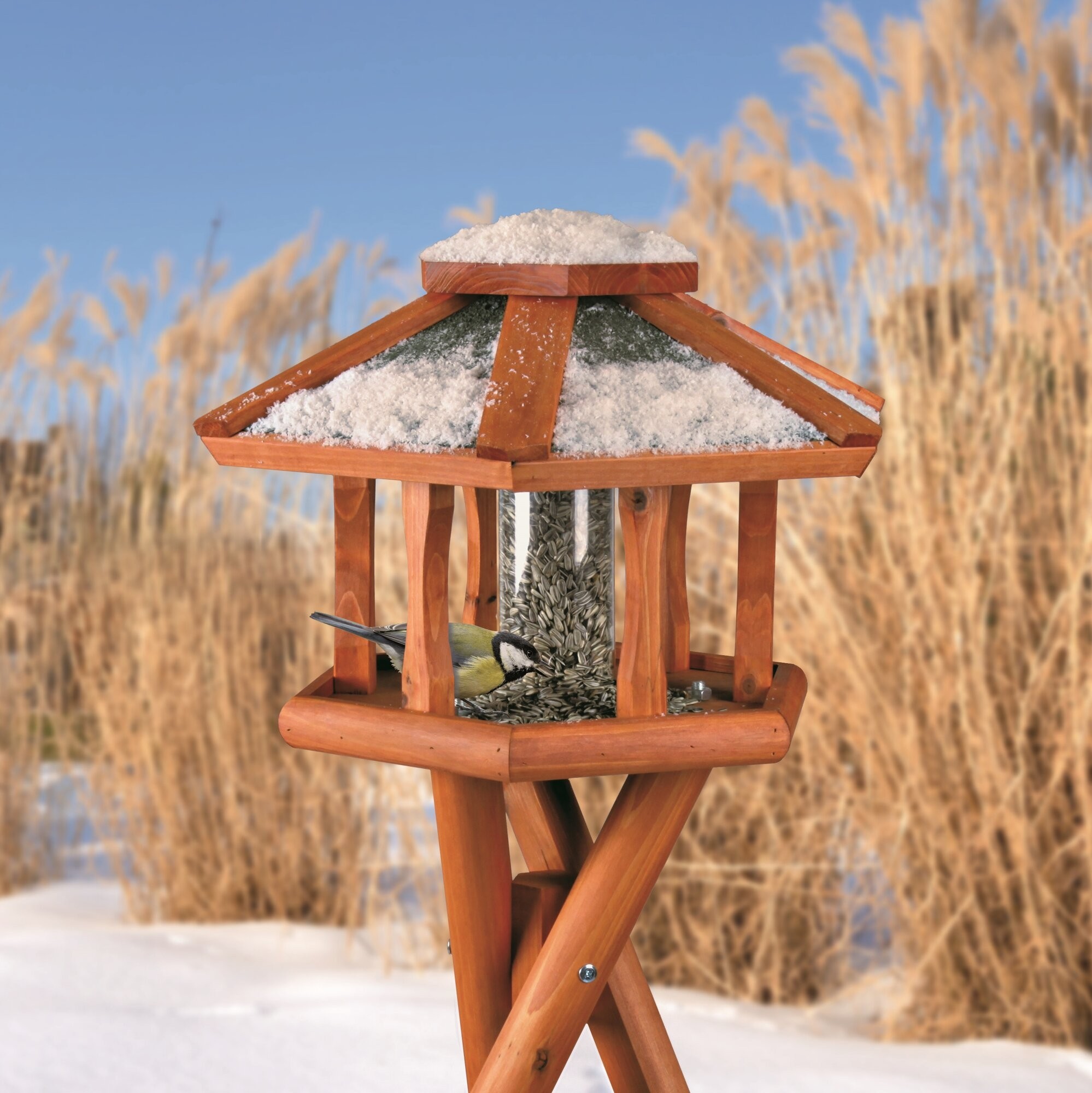 Bird Feeder Stands Ideas On Foter   Deluxe Wooden Gazebo Bird Feeder 1 