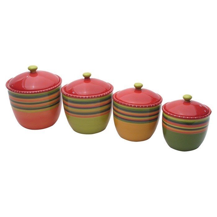 Hot Tamale 4-Piece Canister Set with Lid