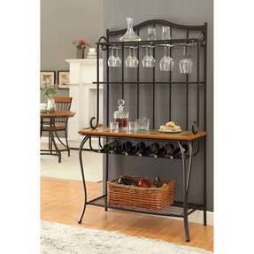 Wrought Iron Bakers Rack With Wine Rack Ideas On Foter