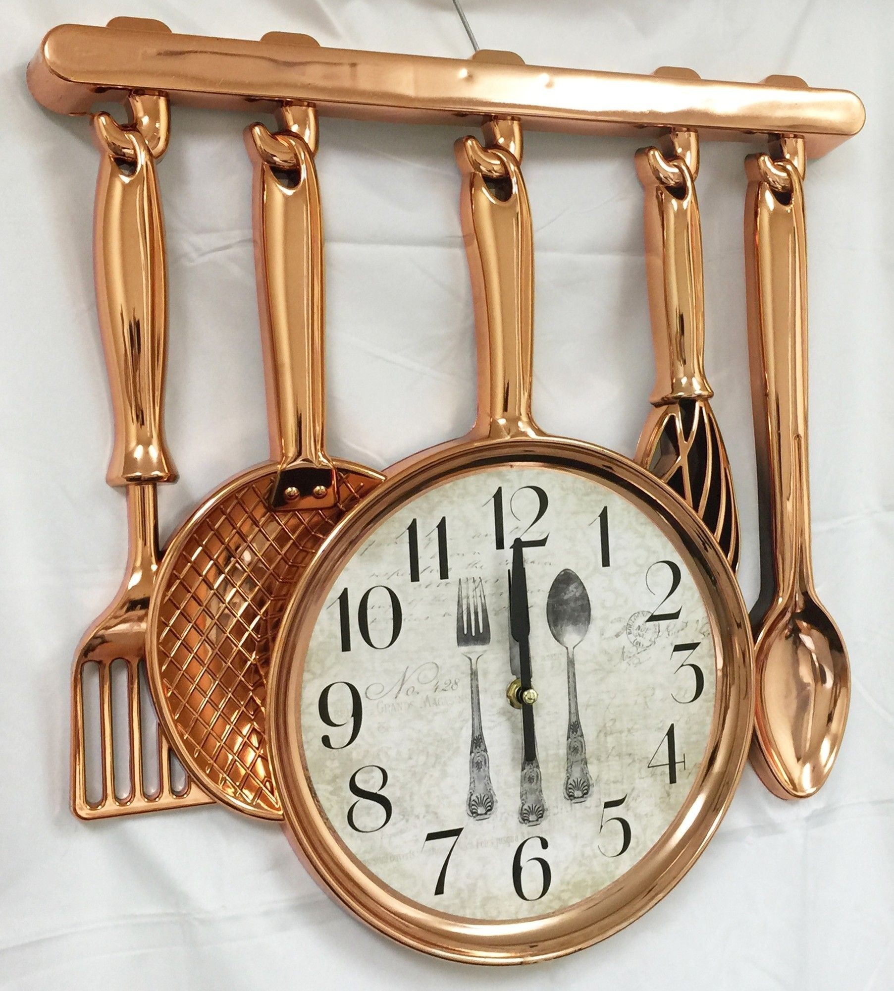 Details about   New Interiors By Design Brown Coffee Cup & Gold Steam Wall Clock Kitchen Decor 