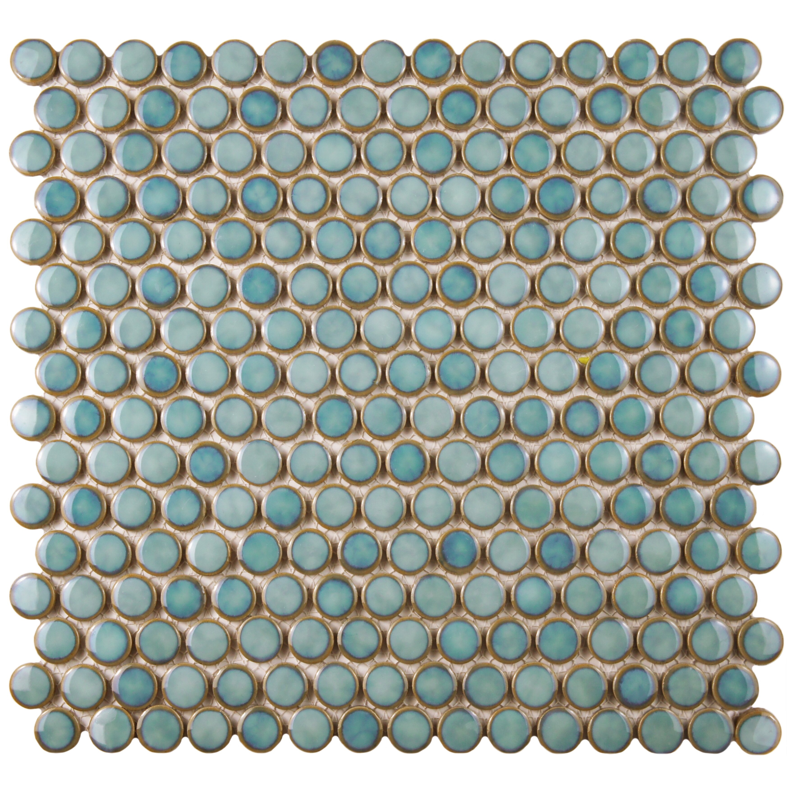 Penny 0.75" x 0.75" Porcelain Mosaic Tile in Marine