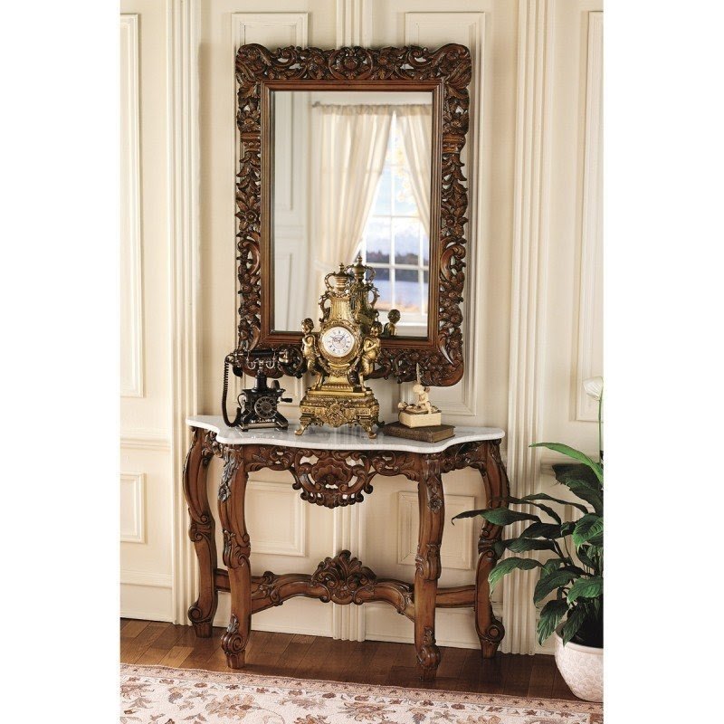 Royal Baroque Console Table and Mirror Set
