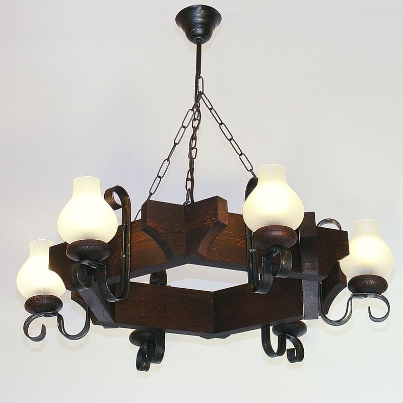 Rustic wood chandelier