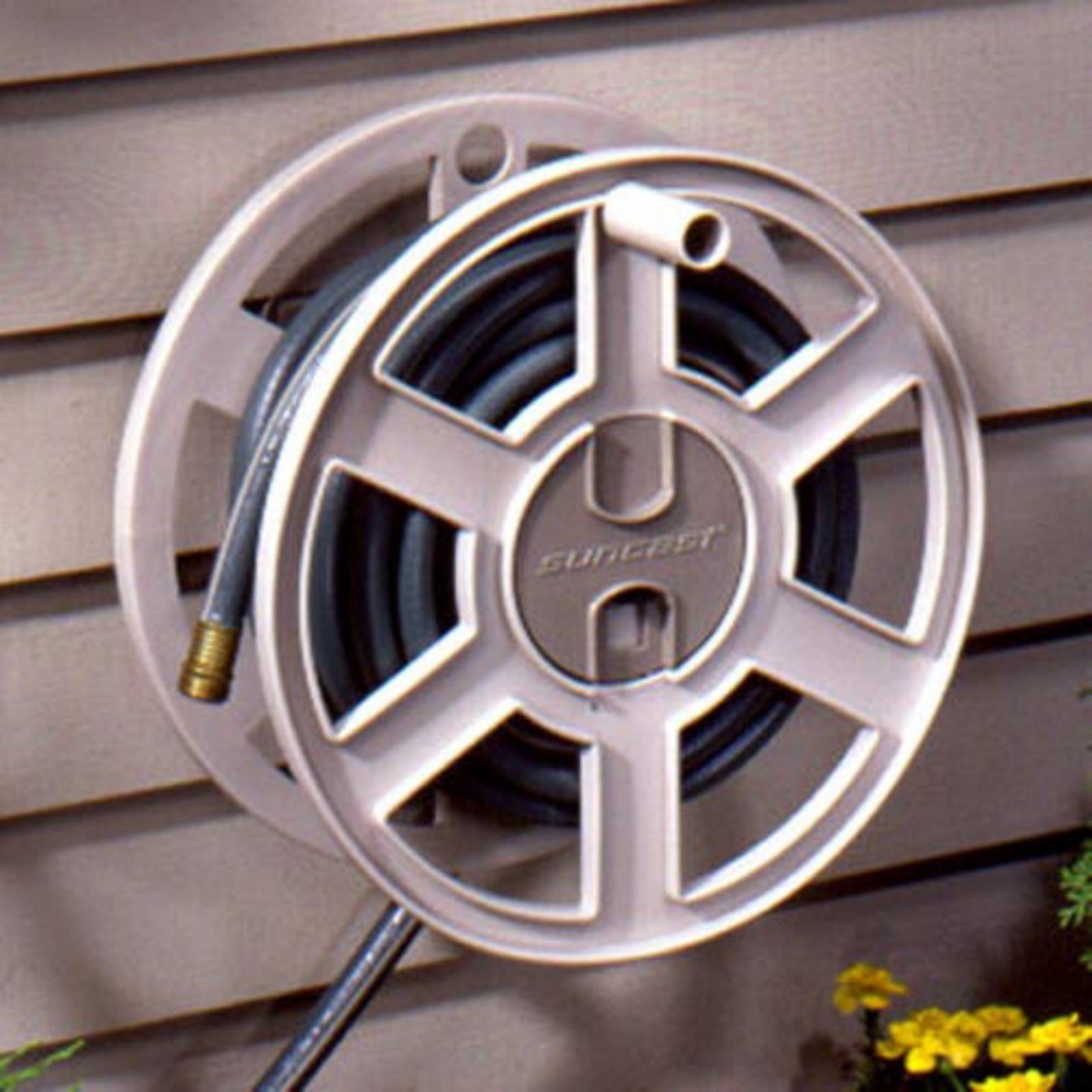 Gruener Hose Professional Wall Hose Reel Wall Hose Holder Stainless Steel INOX Palatina GS W50 1/2 Inch = 80 m 5/8 Inch = 60 m 3/4 Inch = 50 m