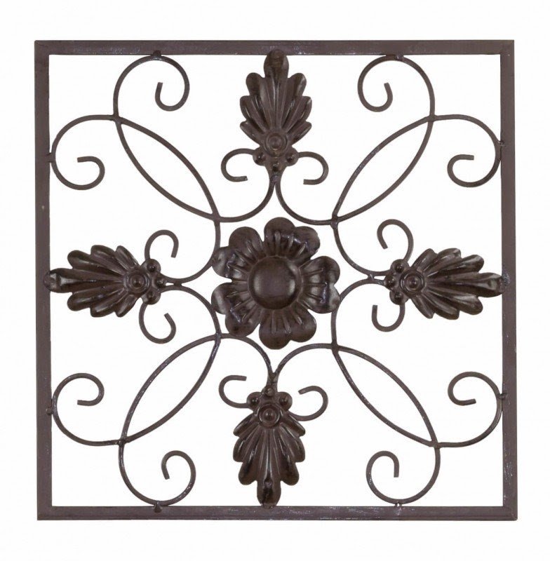 Square Wrought Iron Scroll Wall Décor (Set of 5)