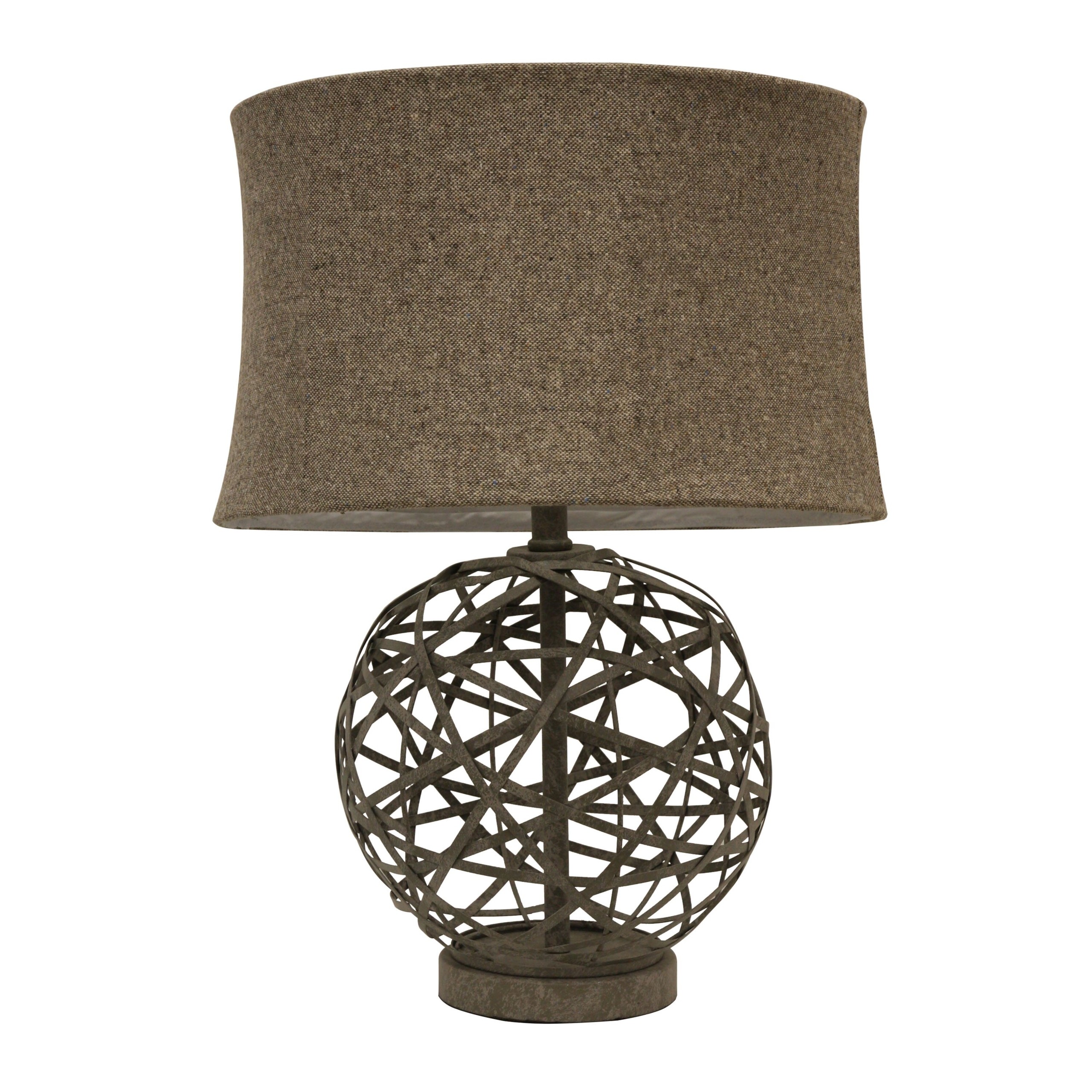 Strapped Steel Ball 22" Table Lamp with Drum Shade