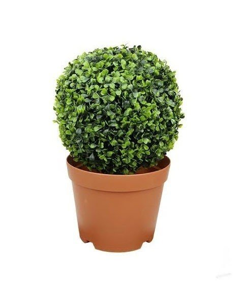 Two-Tone Artificial Boxwood Ball Topiary Tree in Pot