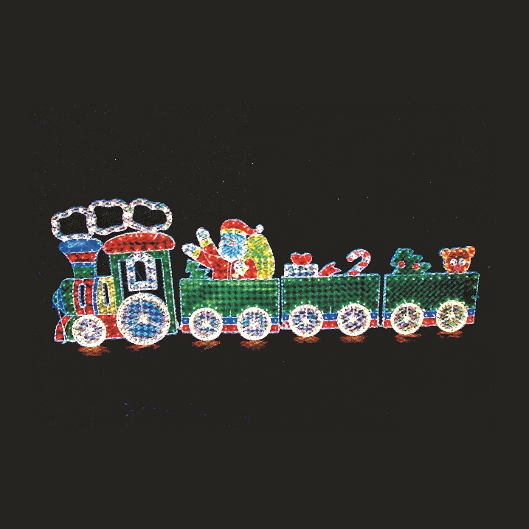 4 Car Holograph Train Christmas Decoration with Motion