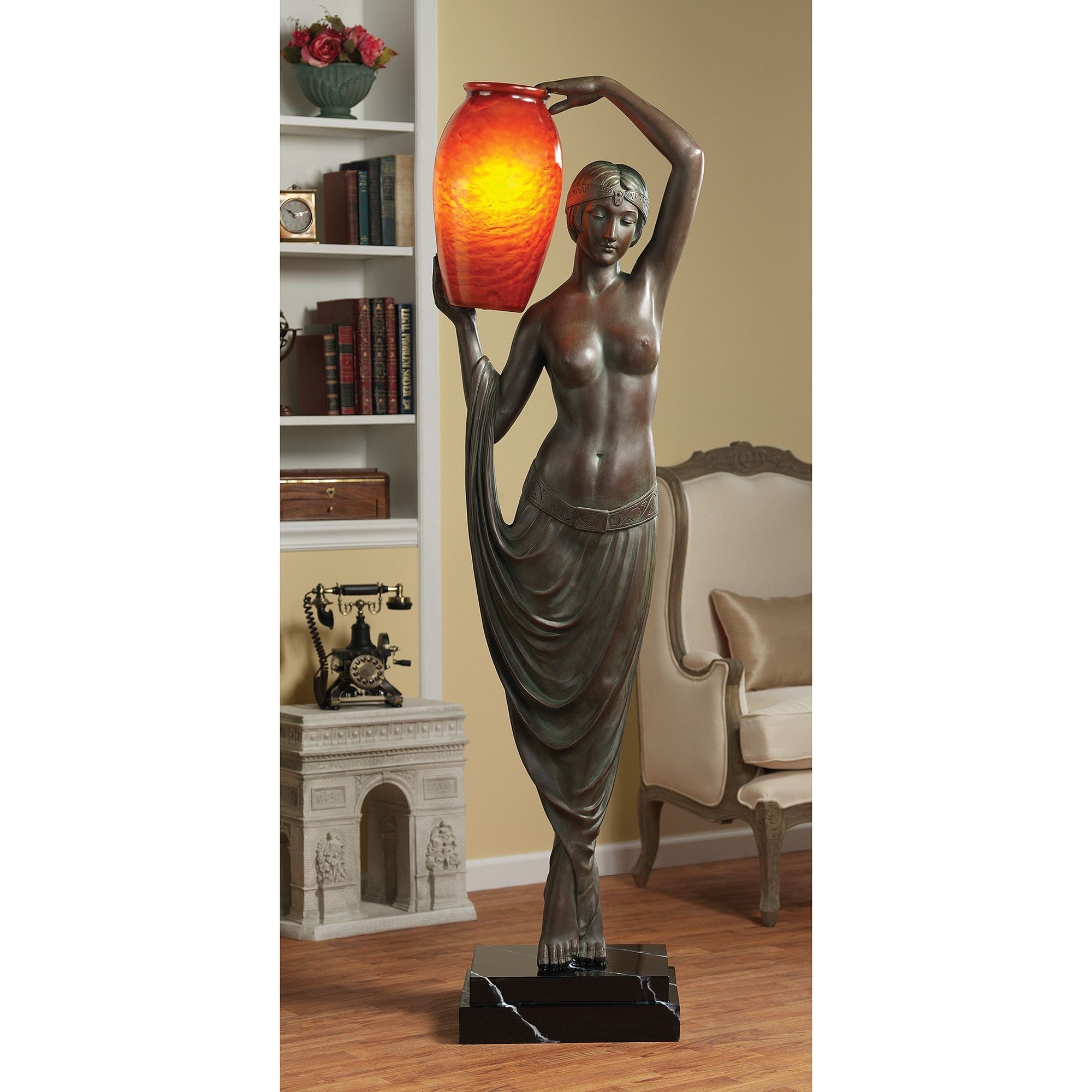Art Deco Goddess of Light Sculptural Floor Lamp