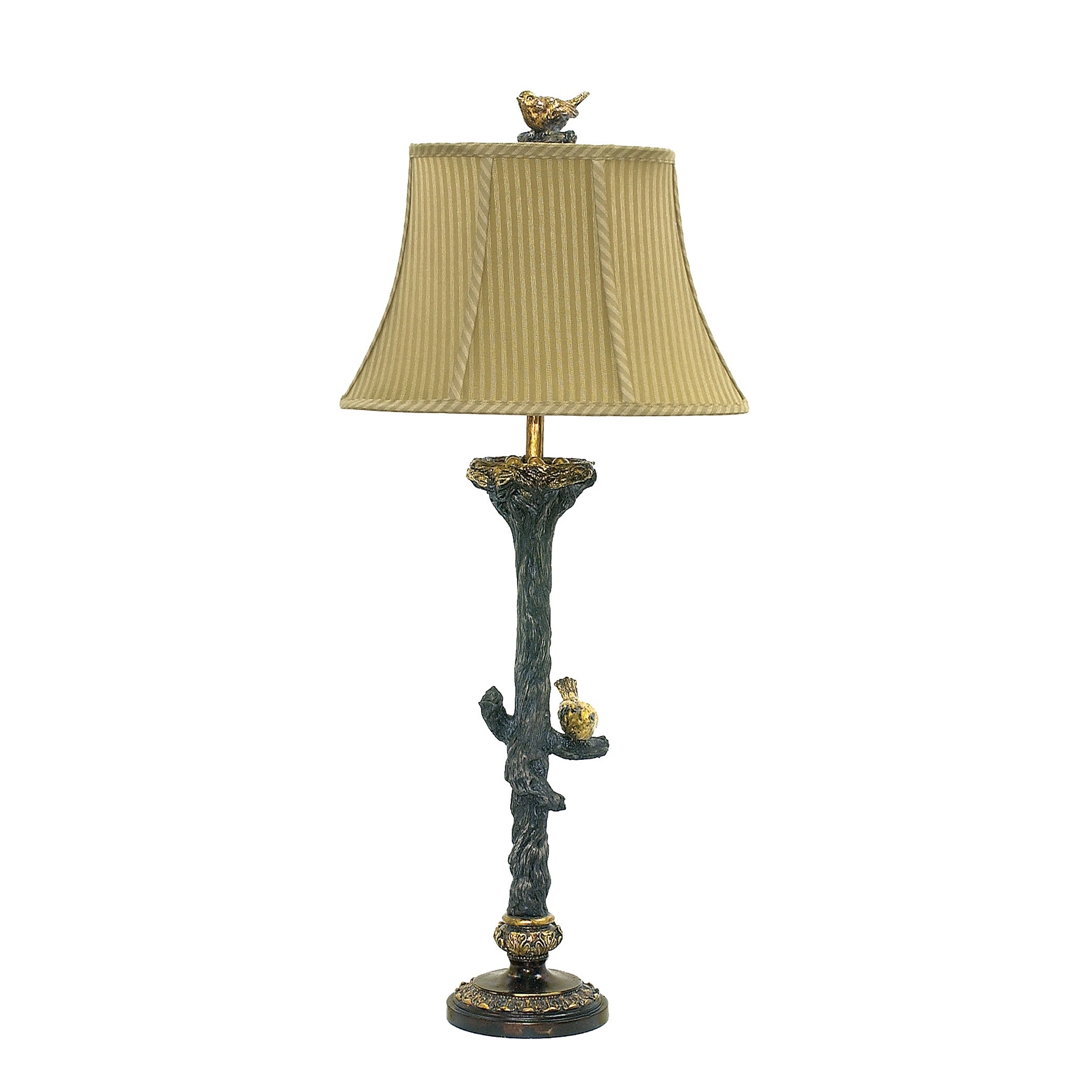 Bird on Branch 34" H Table Lamp with Bell Shade