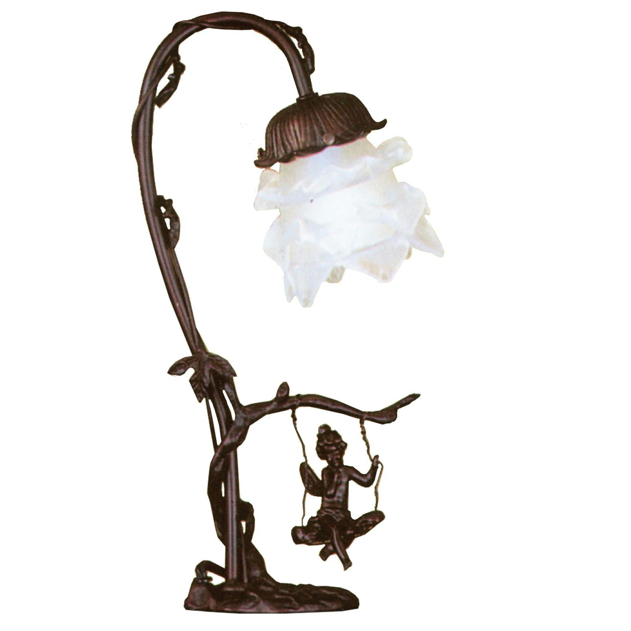 Cherub On Swing 16" H Table Lamp with Bell Shade