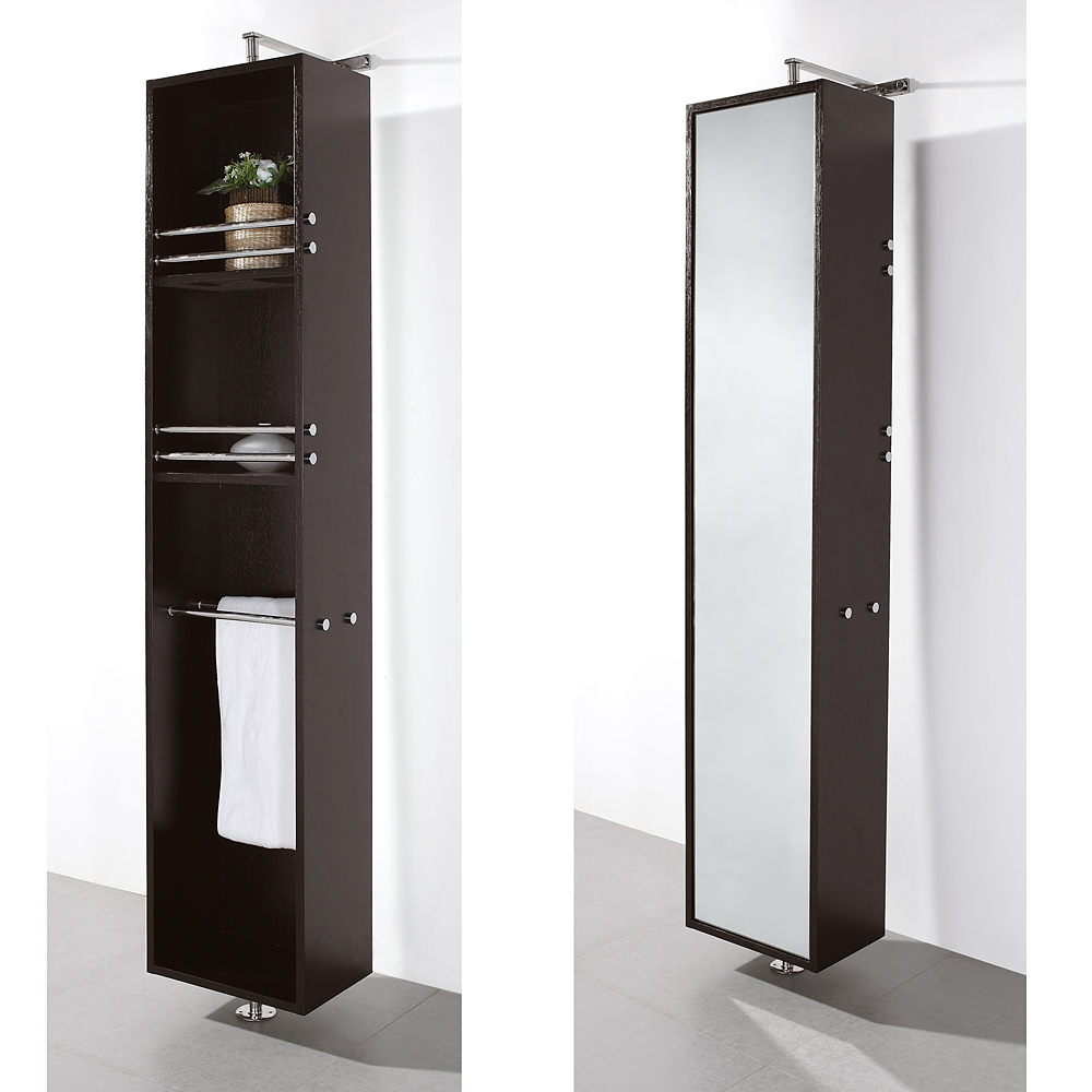 Revolving mirror bathroom cabinet