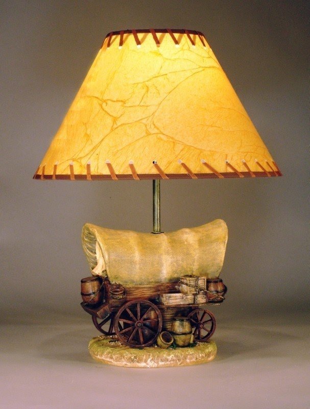 Covered Wagon 18" H Table Lamp with Empire Shade