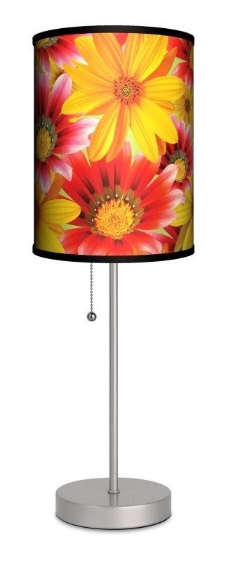 Decor Art Big Flowers 20" H Table Lamp with Drum Shade