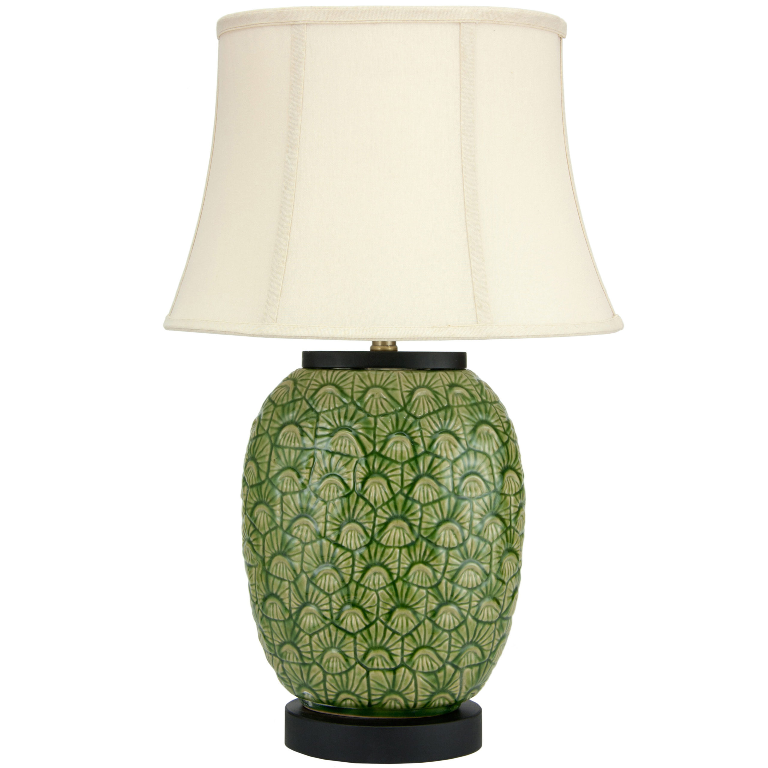 Feather Design  25.5" H Table Lamp with Bell Shade