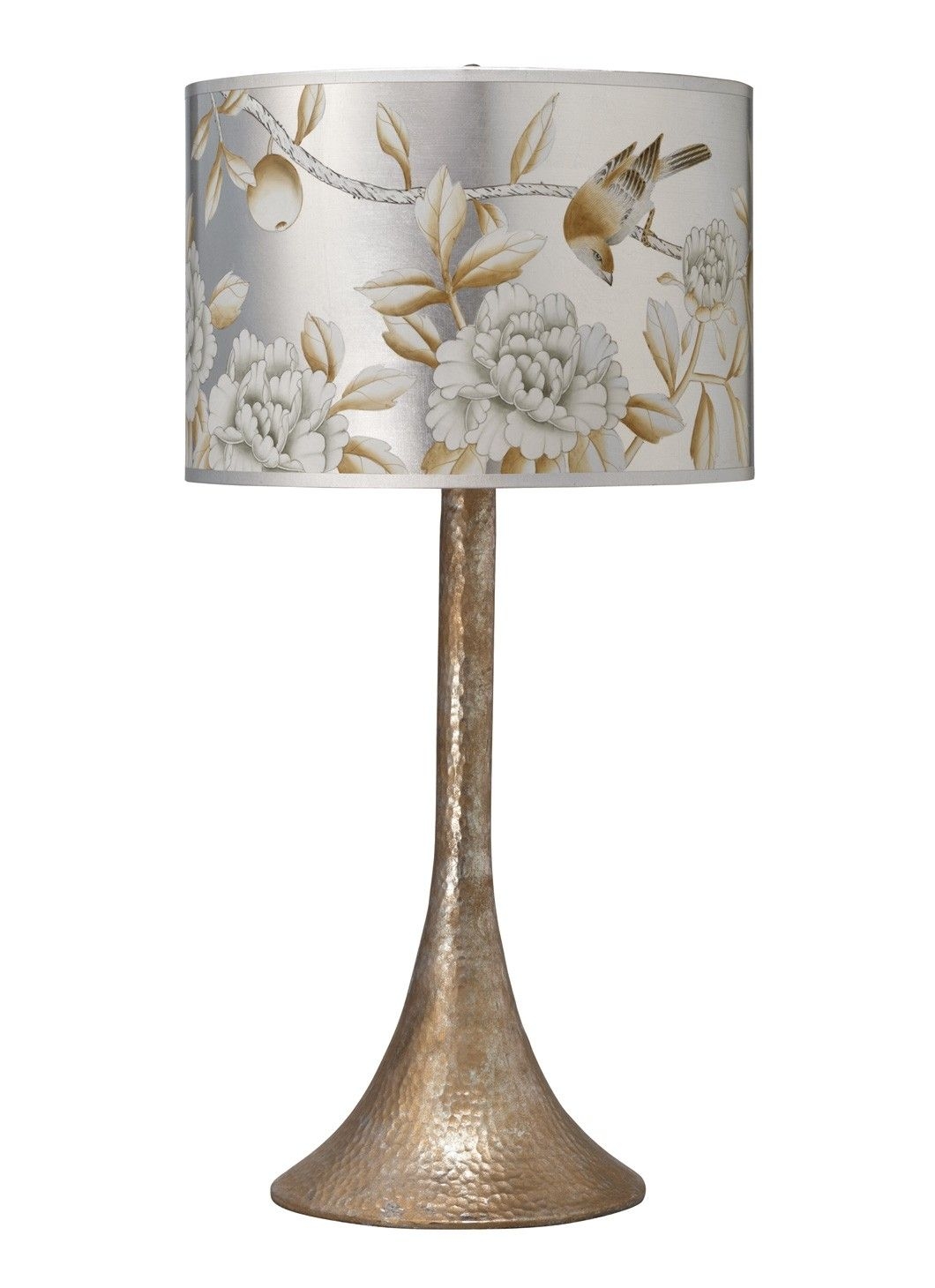 Hammered Metal 33.5" H Table Lamp with Drum Shade