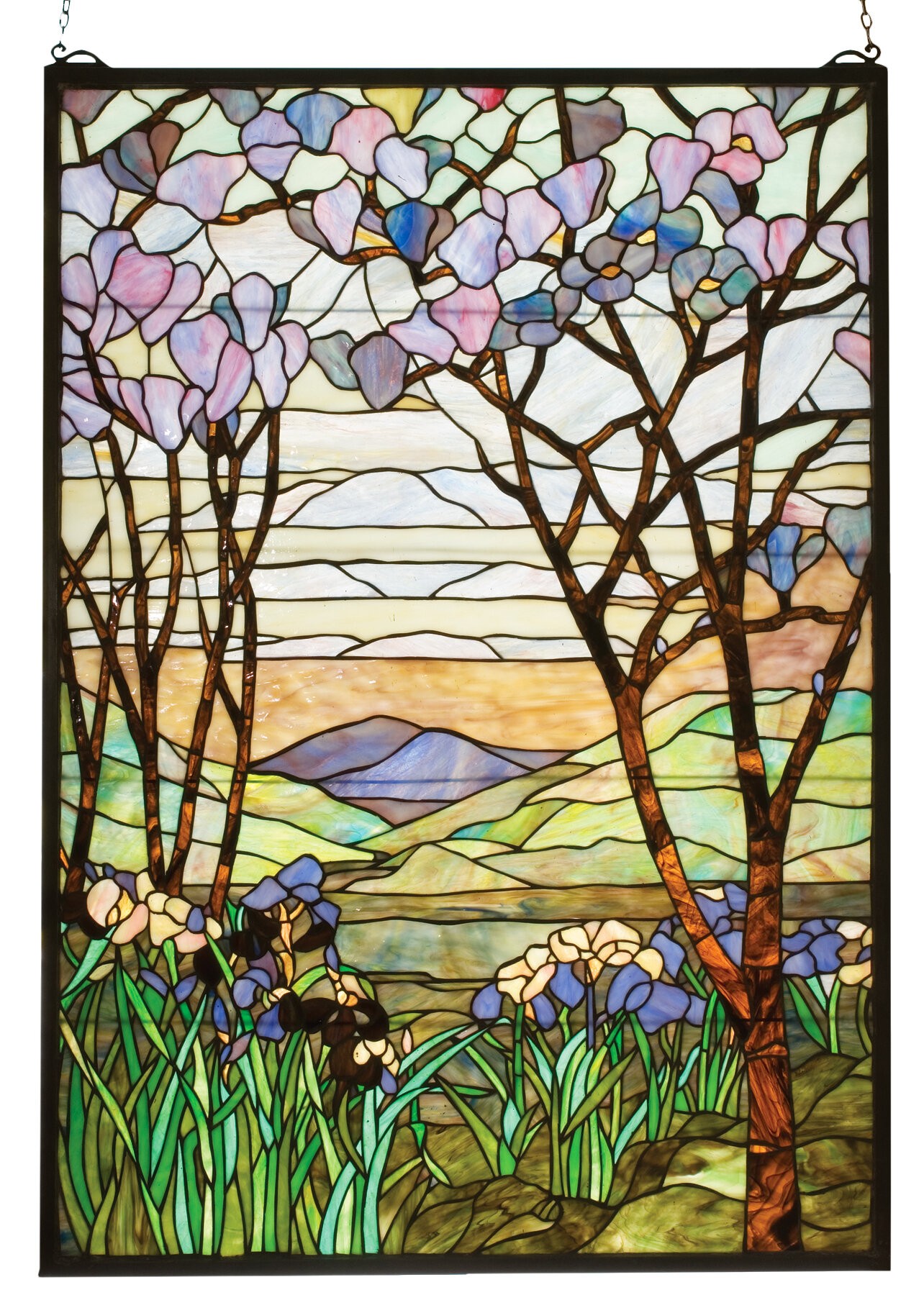 Iris Tiffany Magnolia Stained Glass Window.