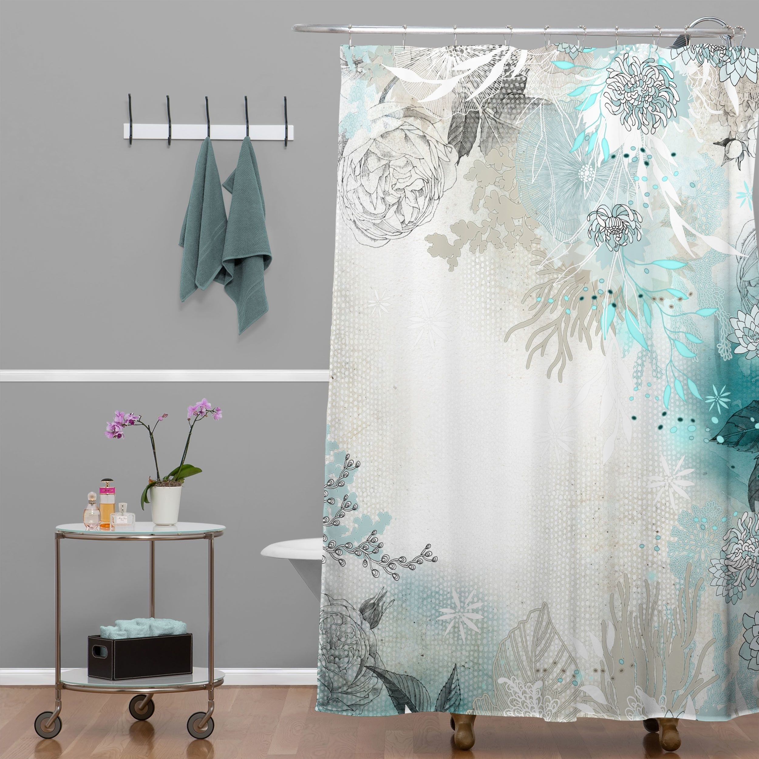 Iveta Abolina Seafoam Extra Long Shower Curtain