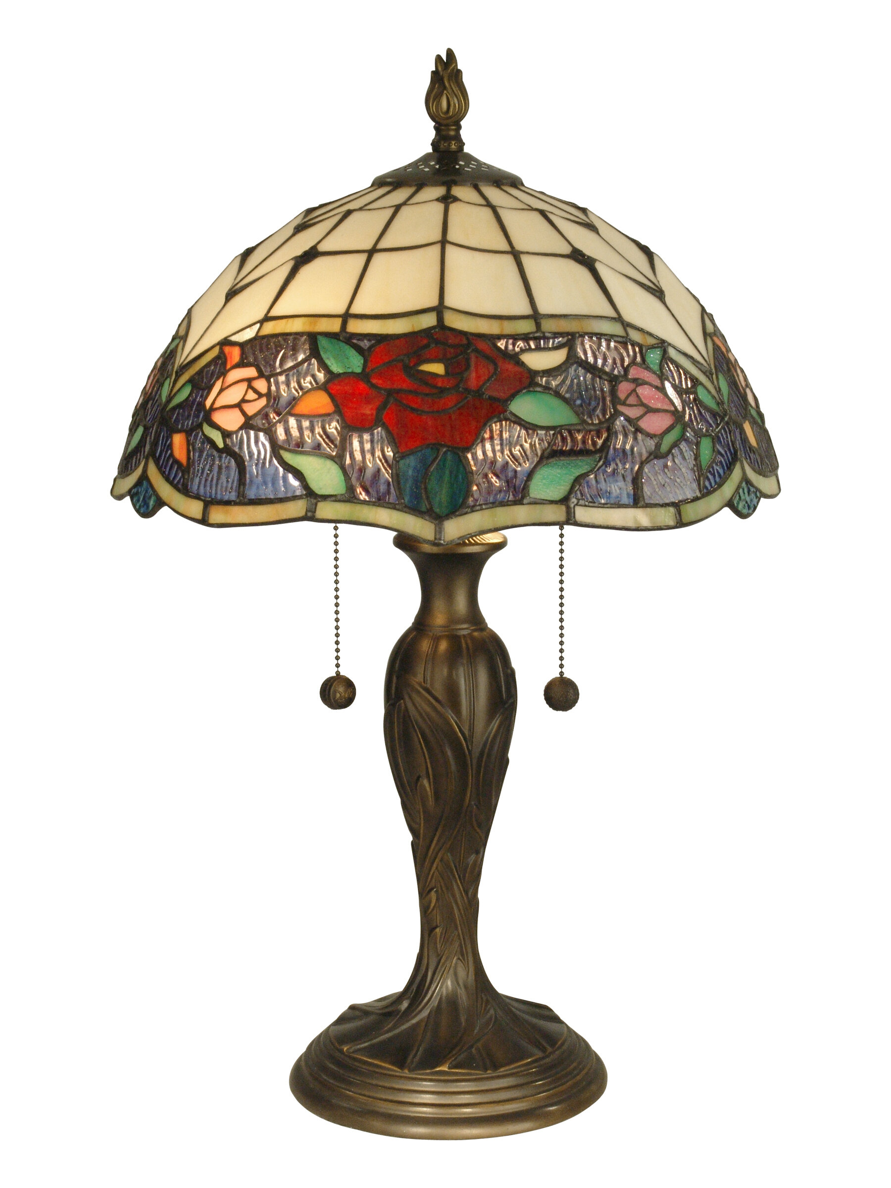 Malta Tiffany 21.75" H Table Lamp with Bowl Shade