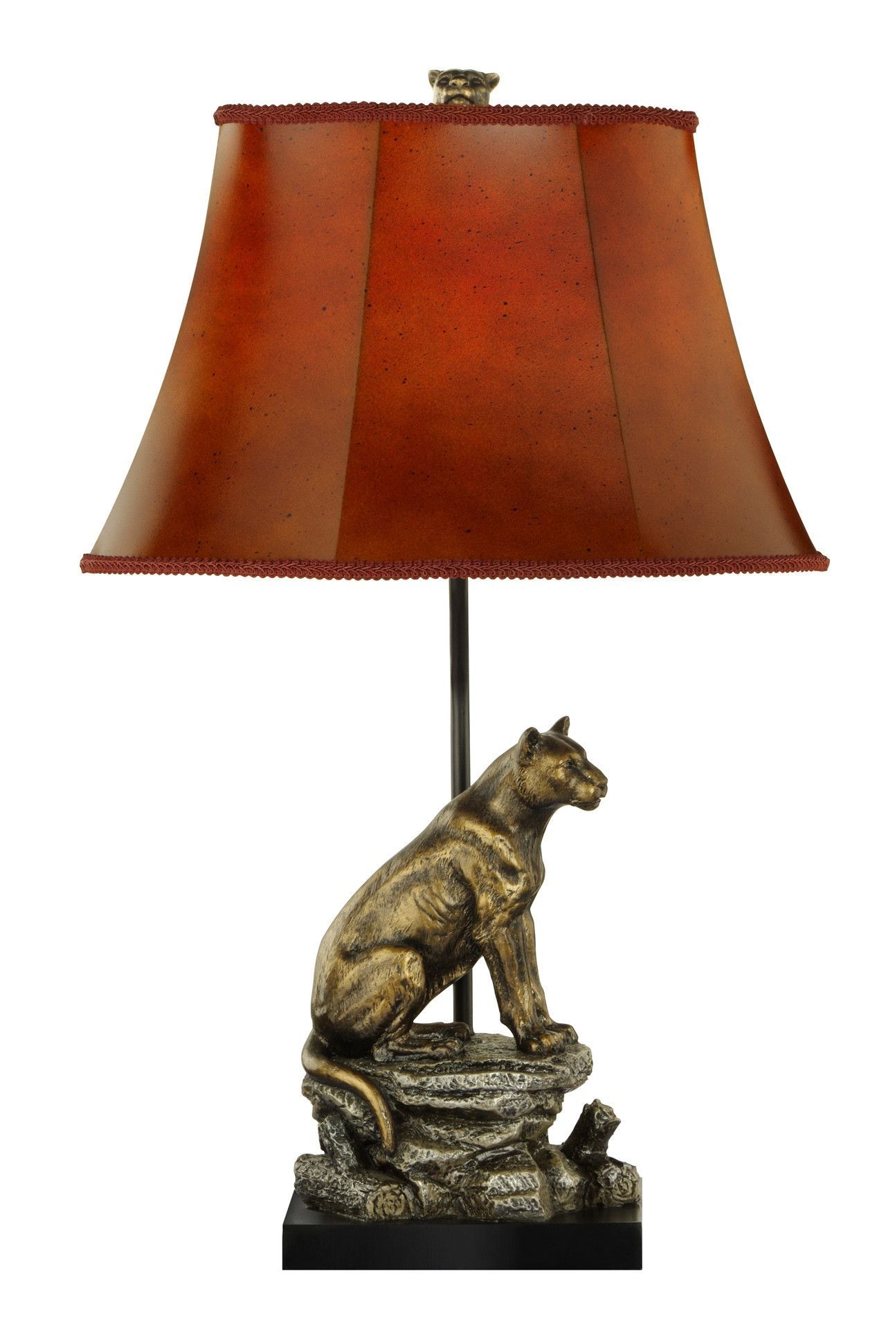 Mountain Lion 26.25" H Table Lamp with Bell Shade