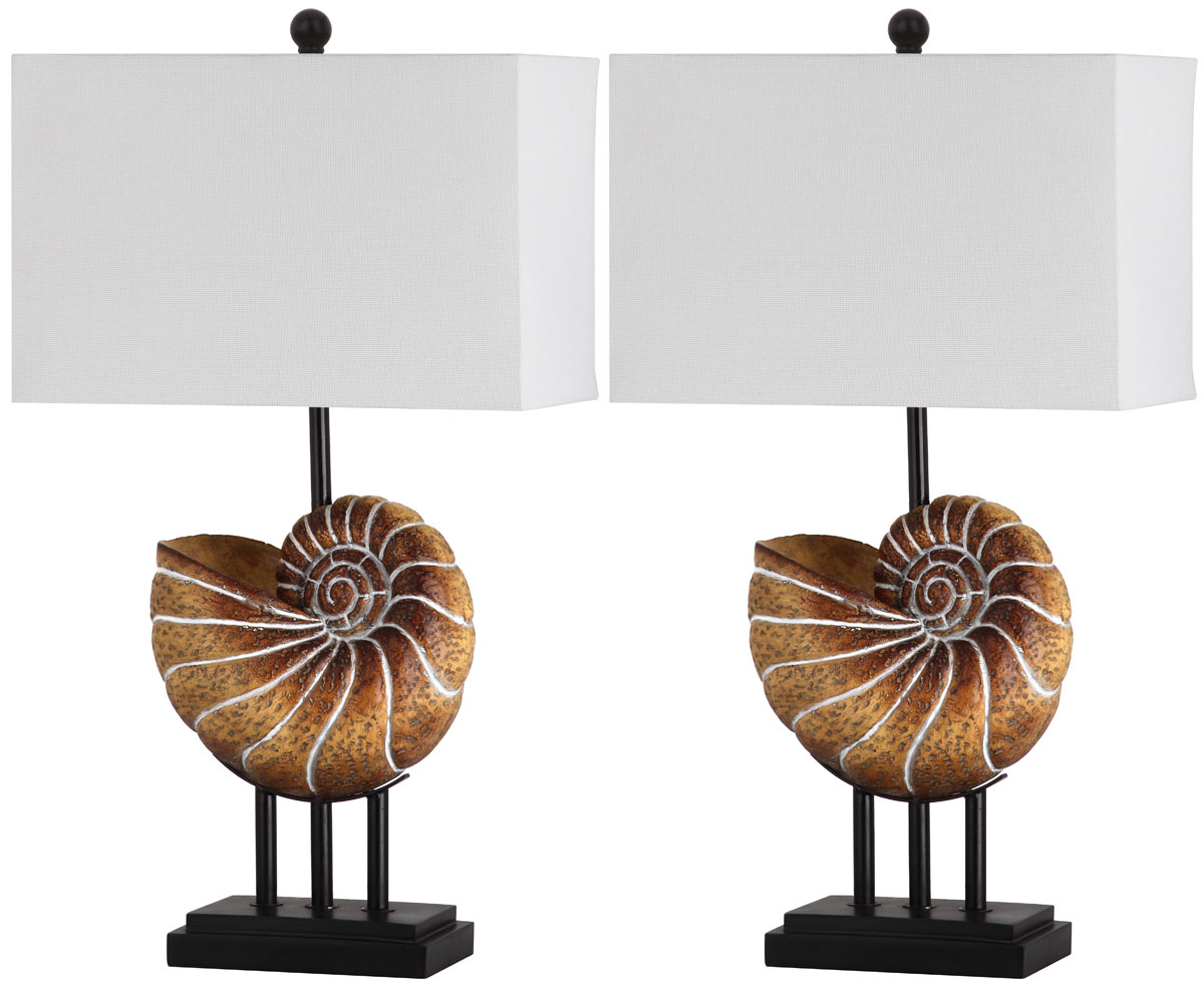 Nautilus Shell 28" H Table Lamp with Rectangular Shade (Set of 2)