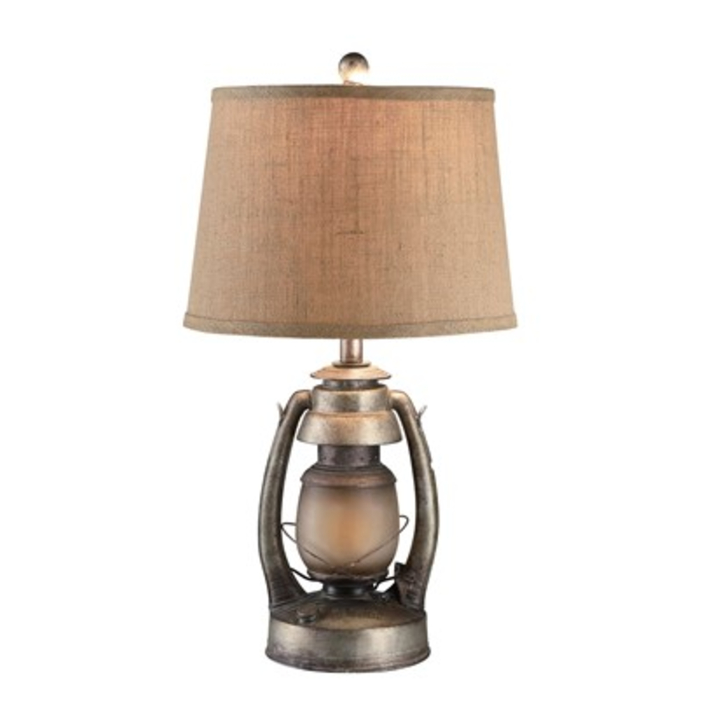 Oil Lantern 26.75" H Table Lamp with Empire Shade