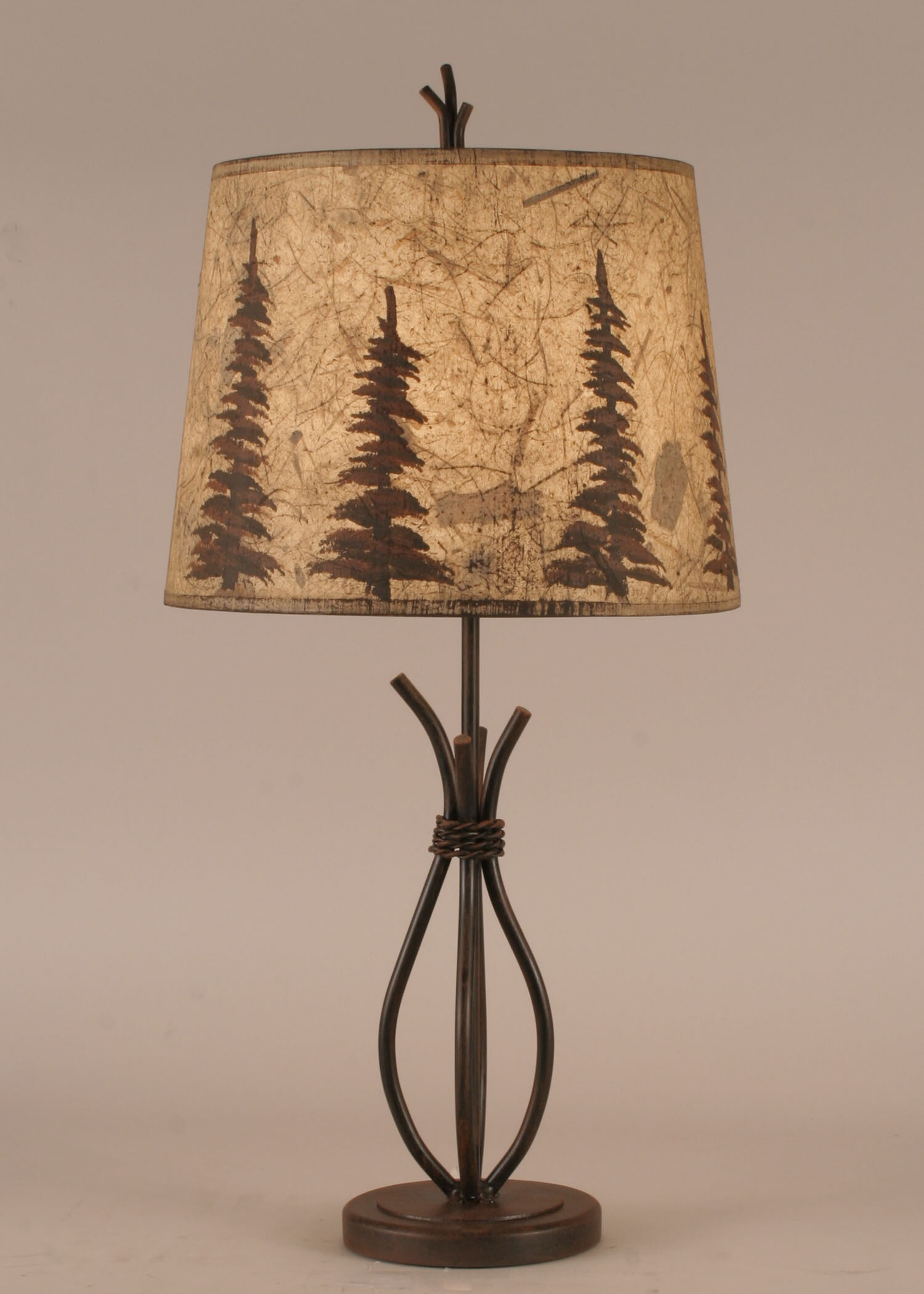 Rustic Living Iron Stack 24" H Table Lamp with Empire Shade