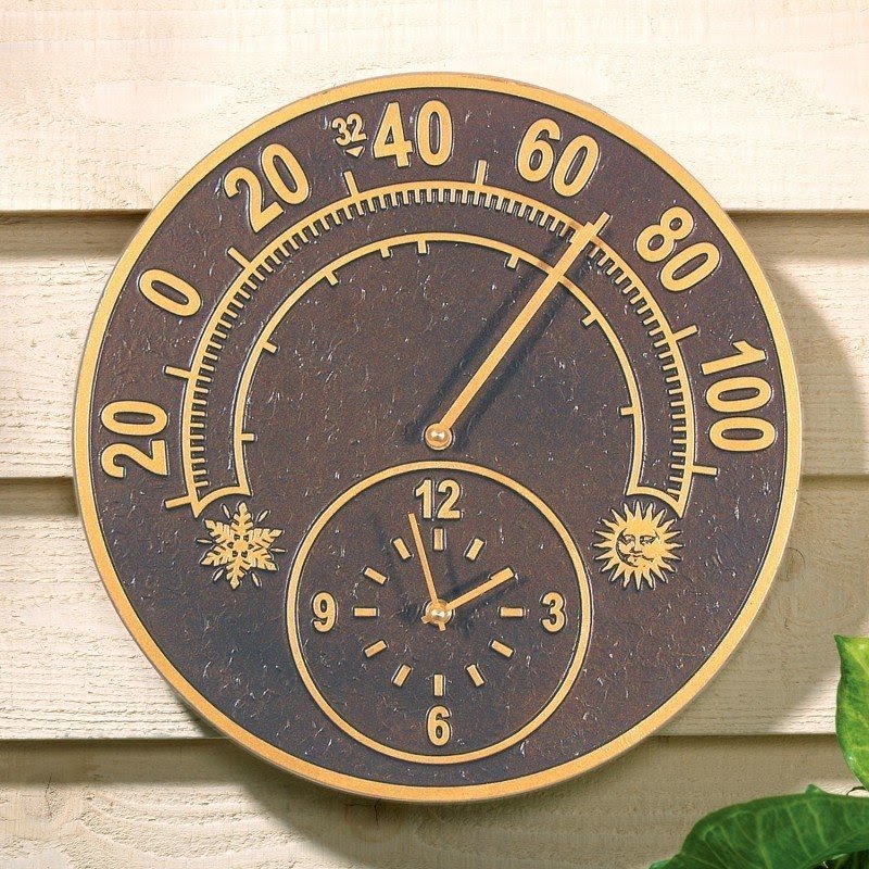 Solstice 14" Thermometer Clock