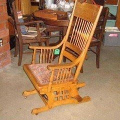 solid oak glider rocker chair