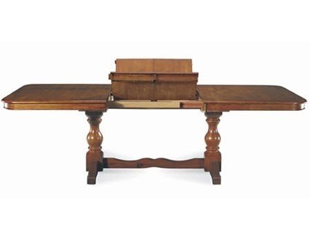 Country colonial double pedestal extension dining room table