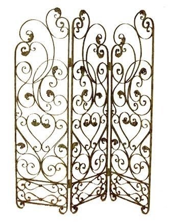 Wrought iron room divider screen 1