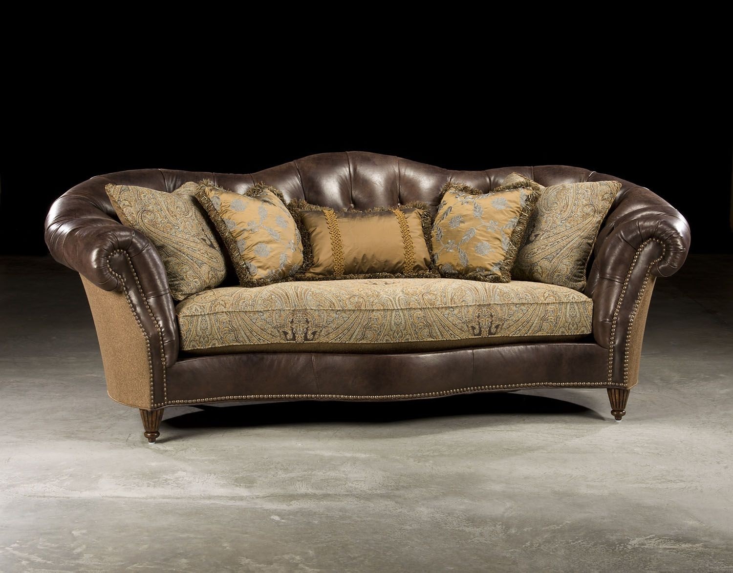 Leather fabric sectional