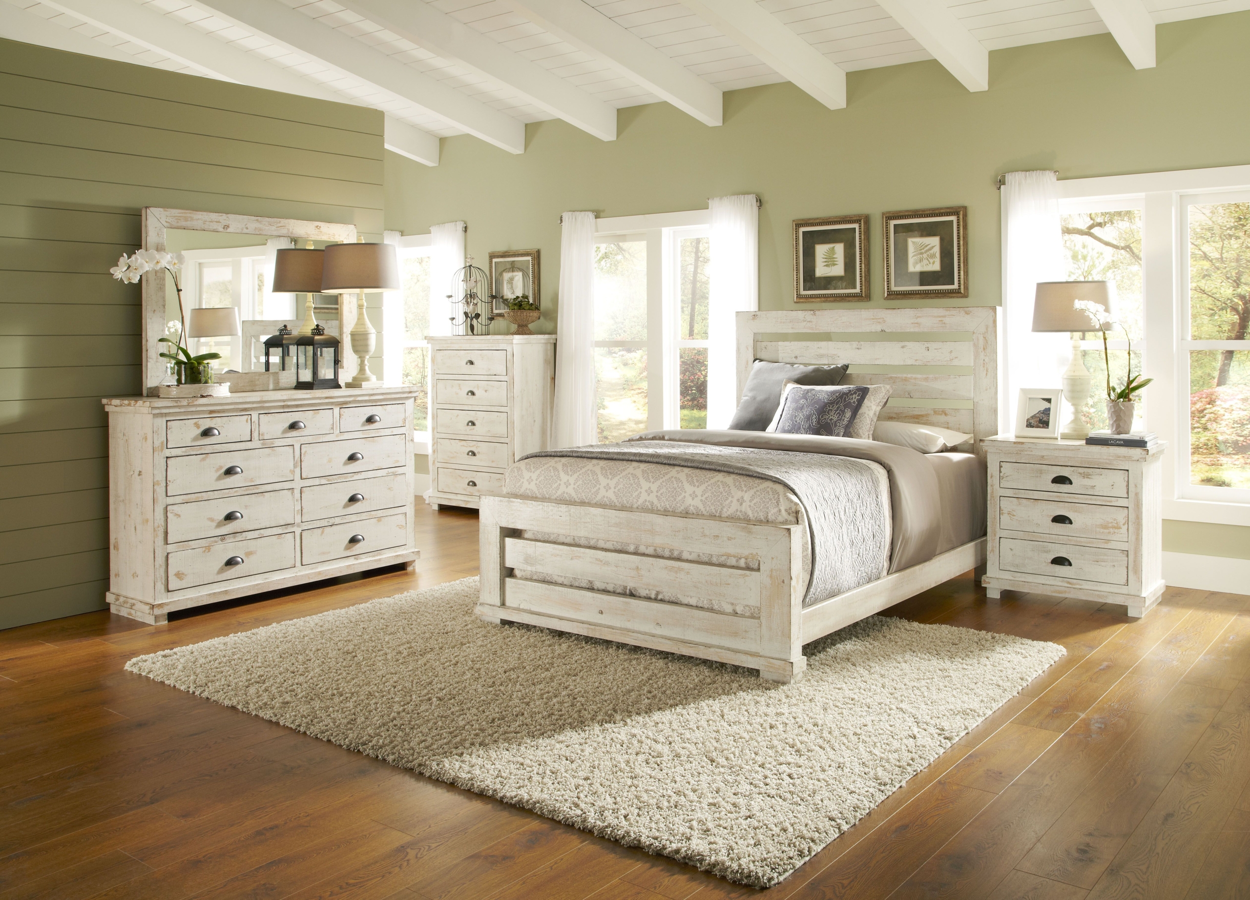 Distressed wood bedroom sets