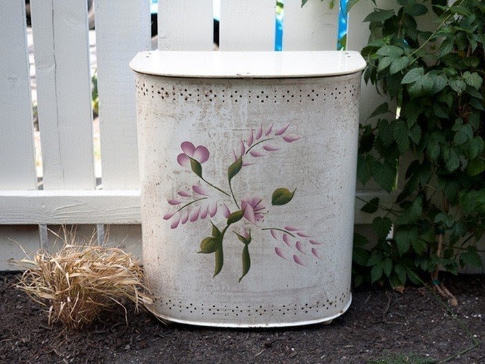 Great old metal laundry basket from my collection get yourself