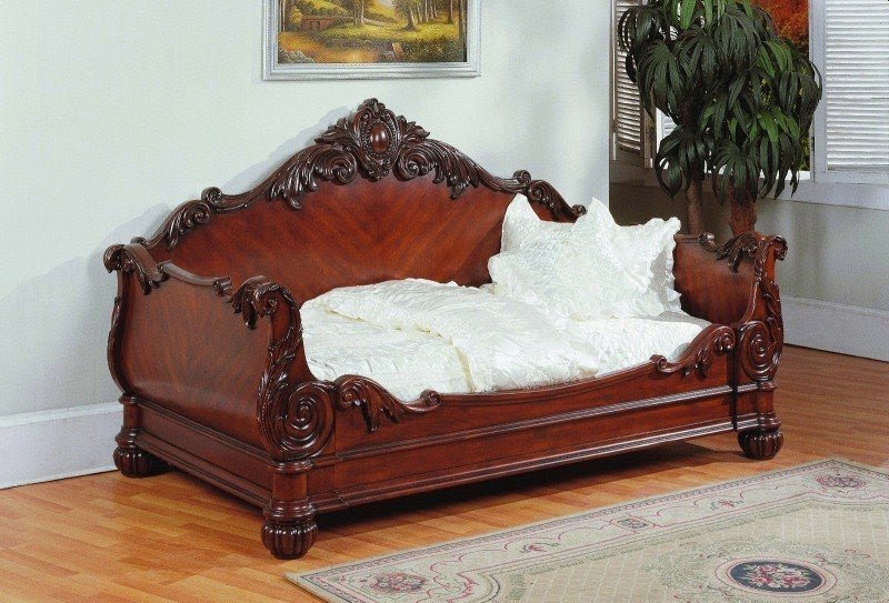 About angelica elegant traditional wood twin day bed cherry color
