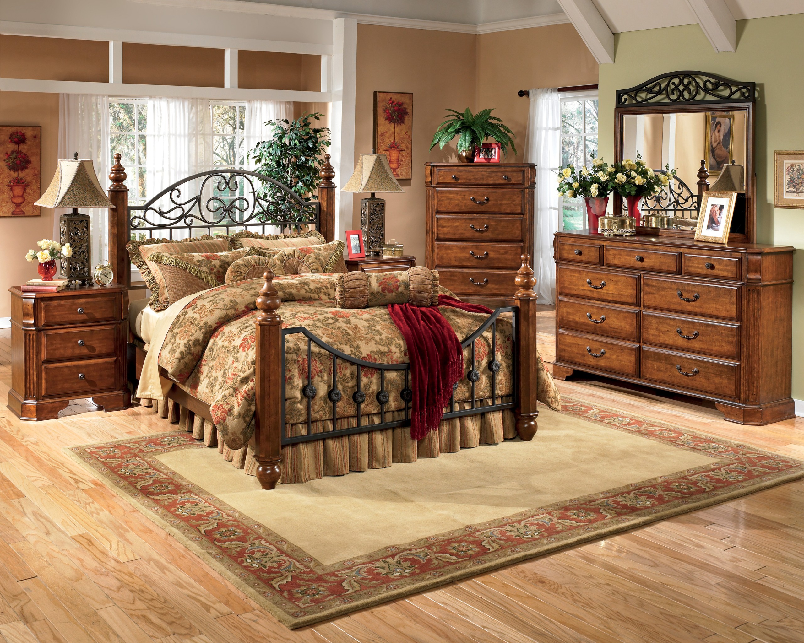 Bedrooms with deals wrought iron beds