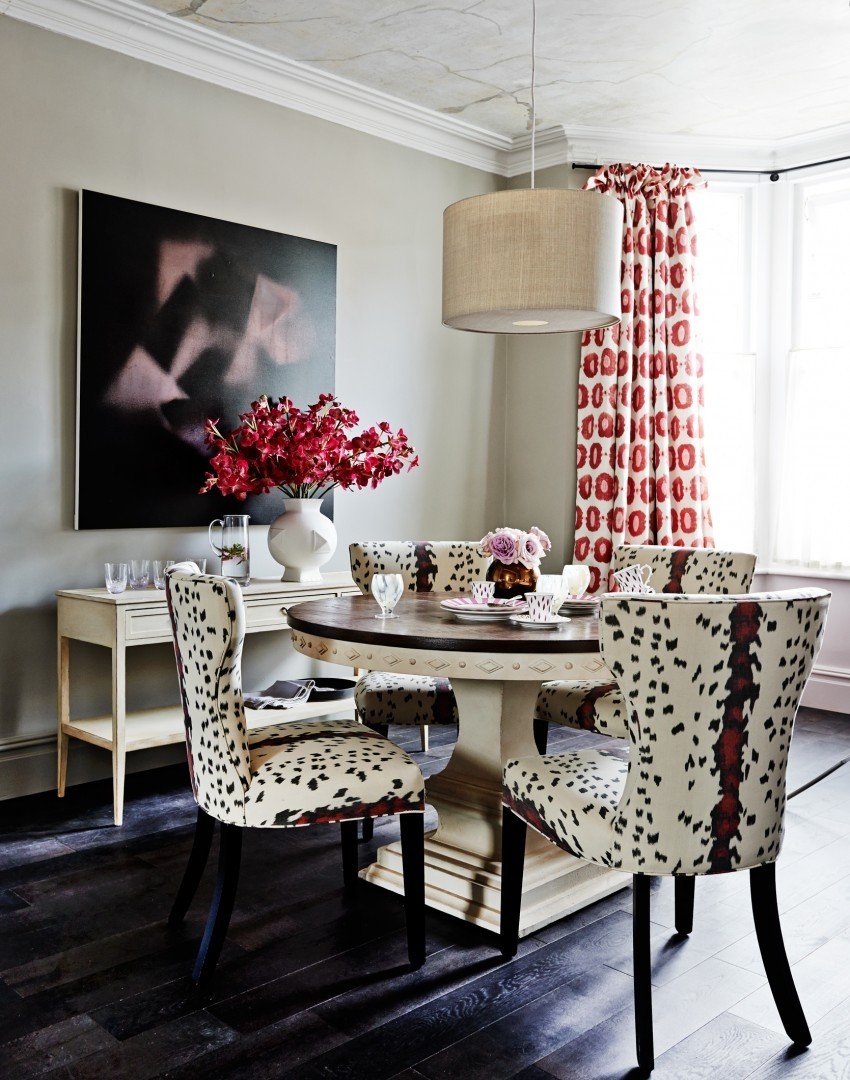 leopard print dining set