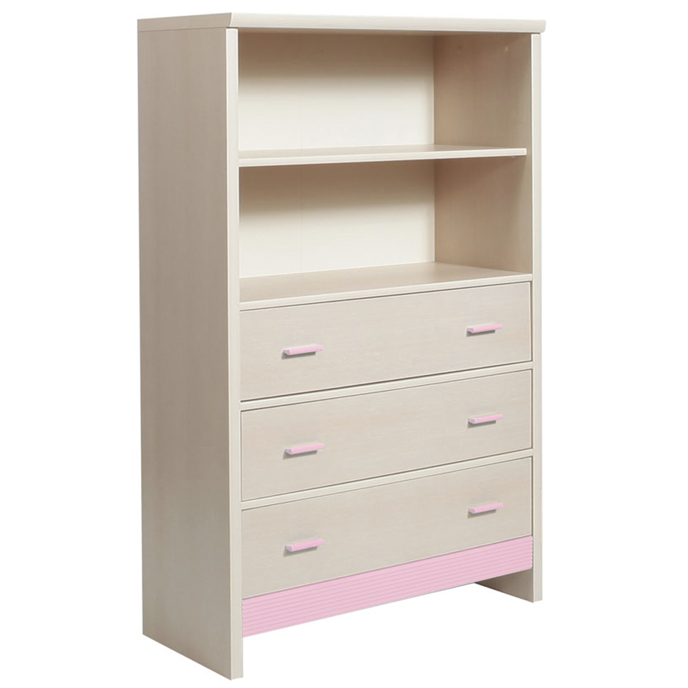 Home fanfair 3 drawer chest with shelves