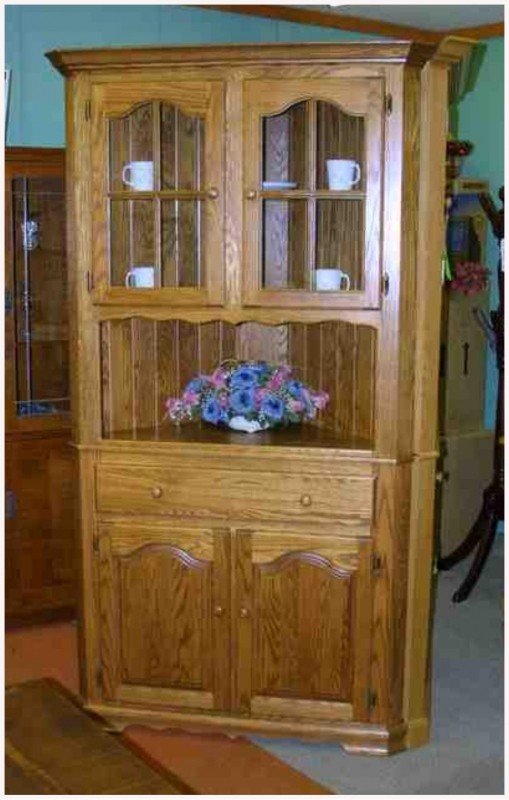 oak corner hutch dining room