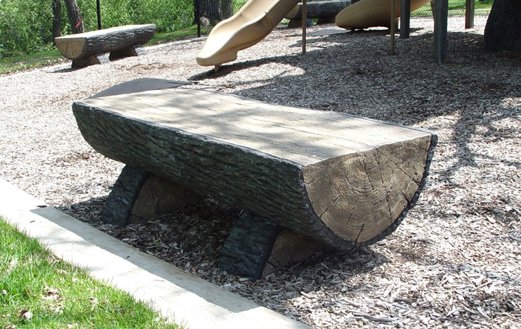 Reinforced gfrc concrete half log bench 2 150 1