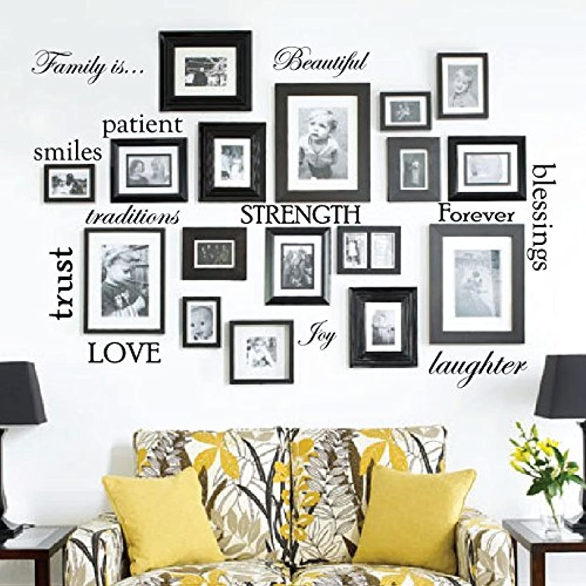 12 Family Quote Words Vinyl Wall Decal