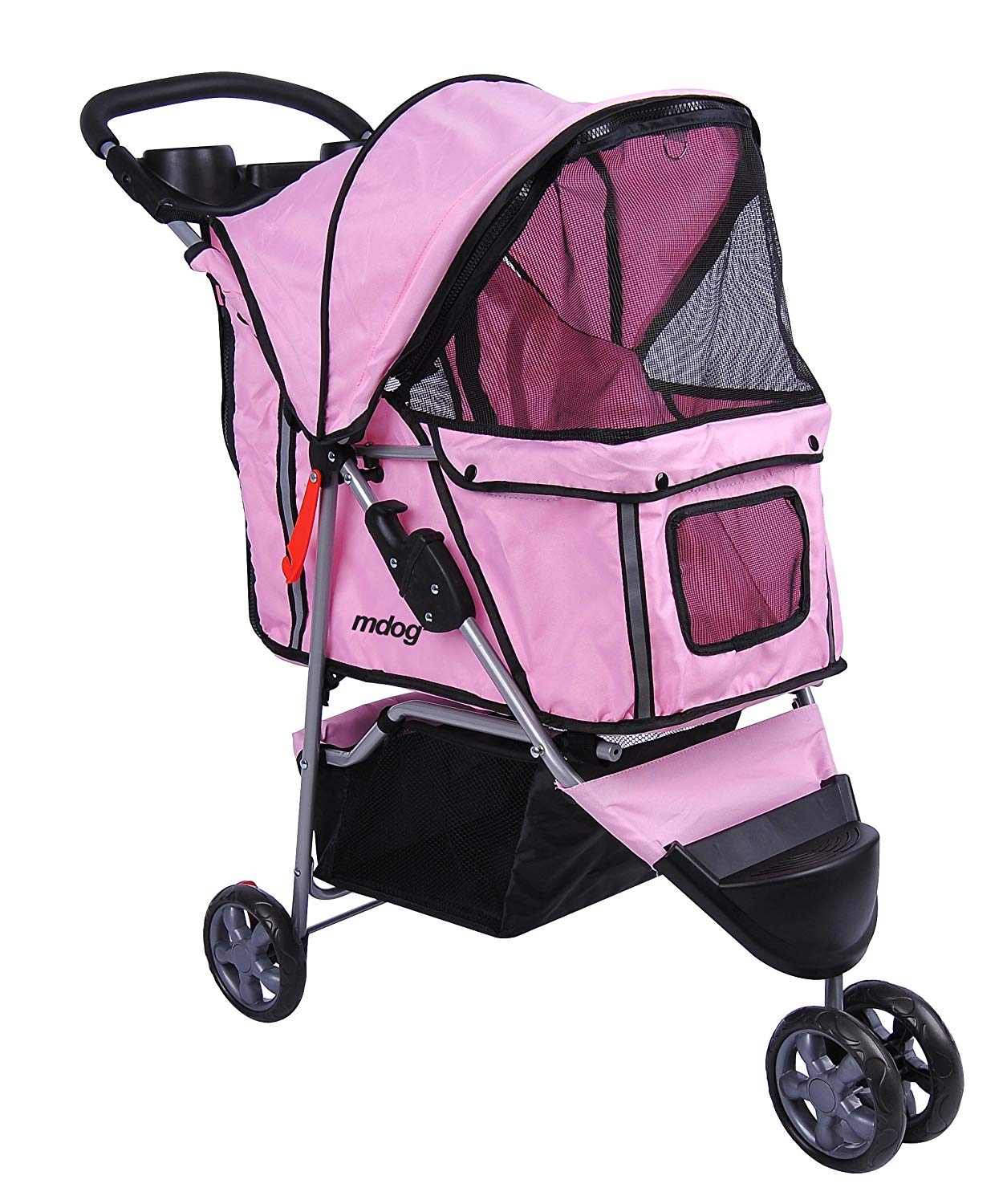 pink dog pram