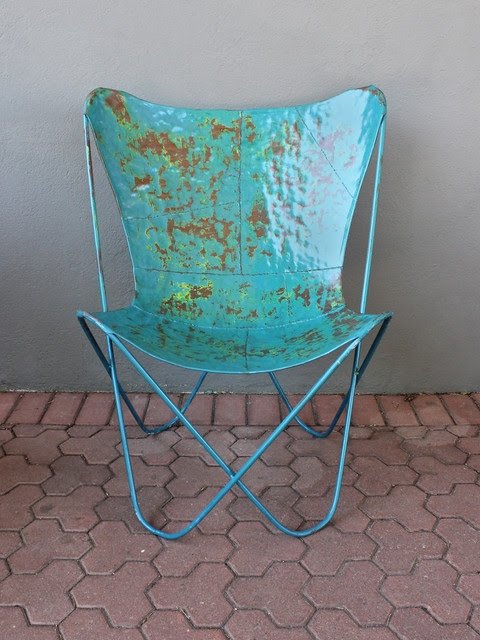 Blue butterfly chair eclectic outdoor lounge chairs
