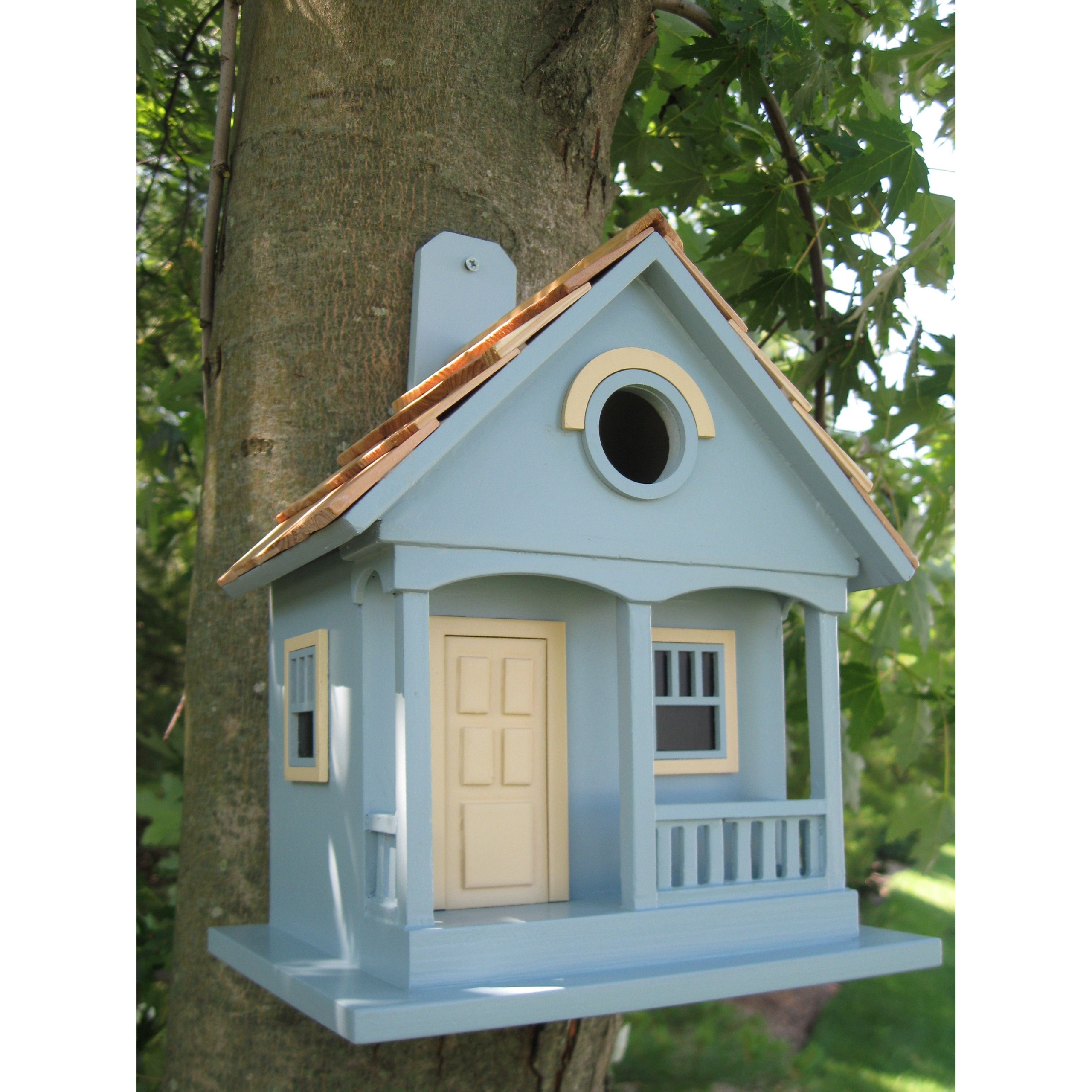 Blue MDF Wood Wall-Mounted Birdhouse