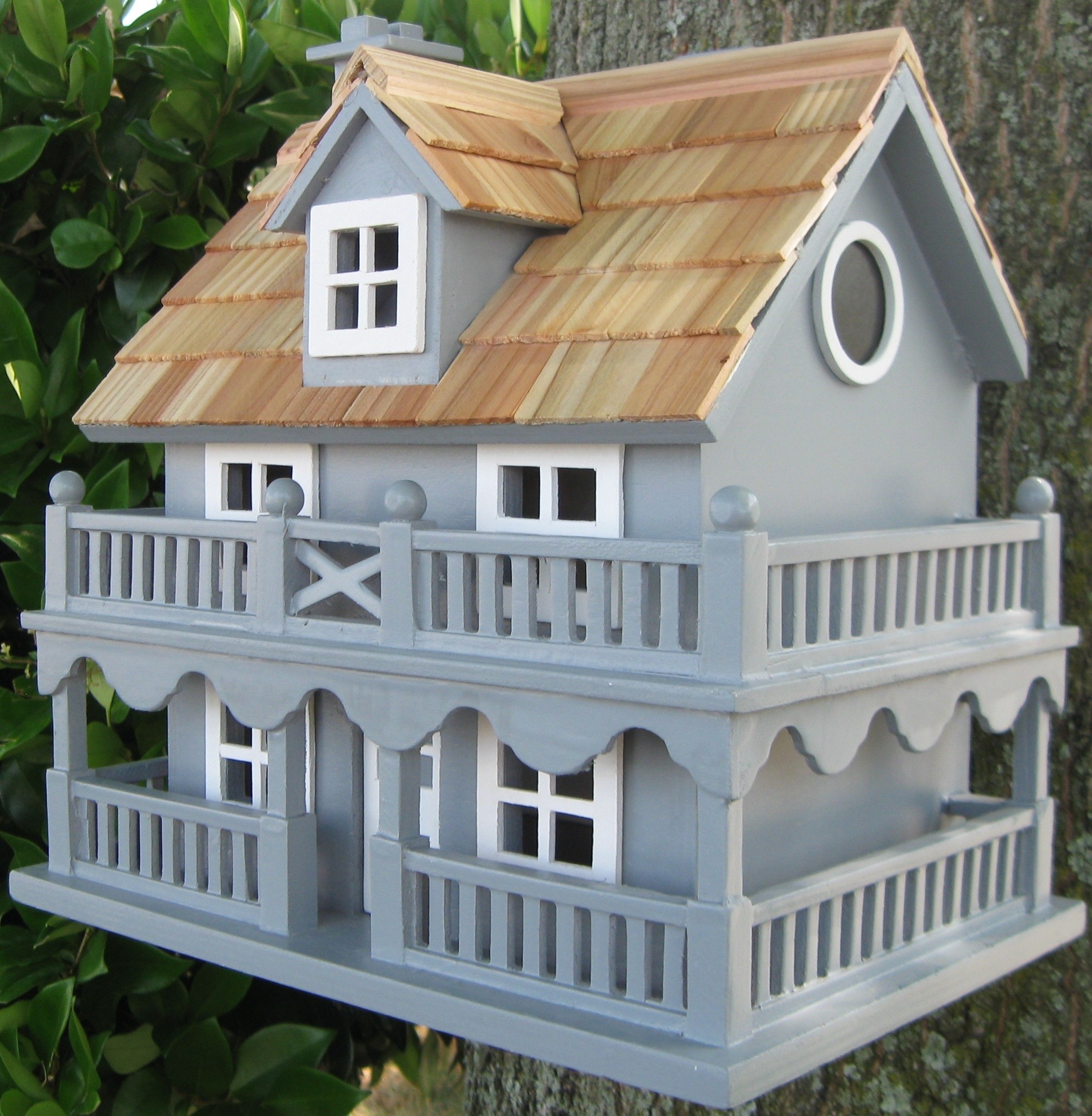 Blue Wall-Mounted Novelty Cottage Birdhouse