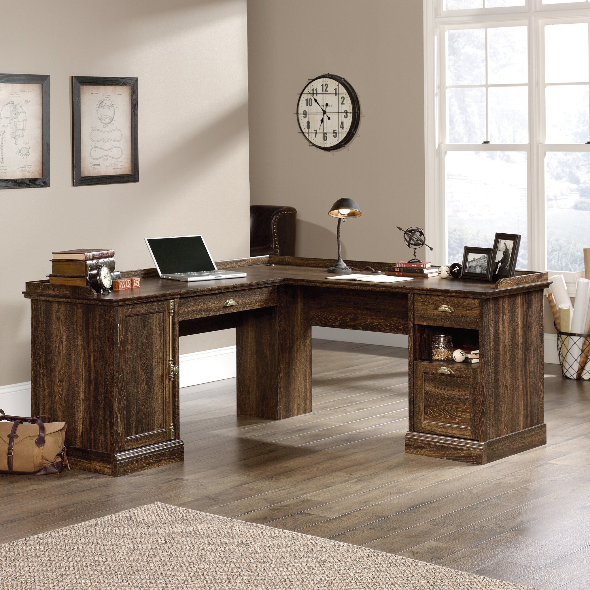 Bowerbank 3 Drawer L-Shaped Executive Desk