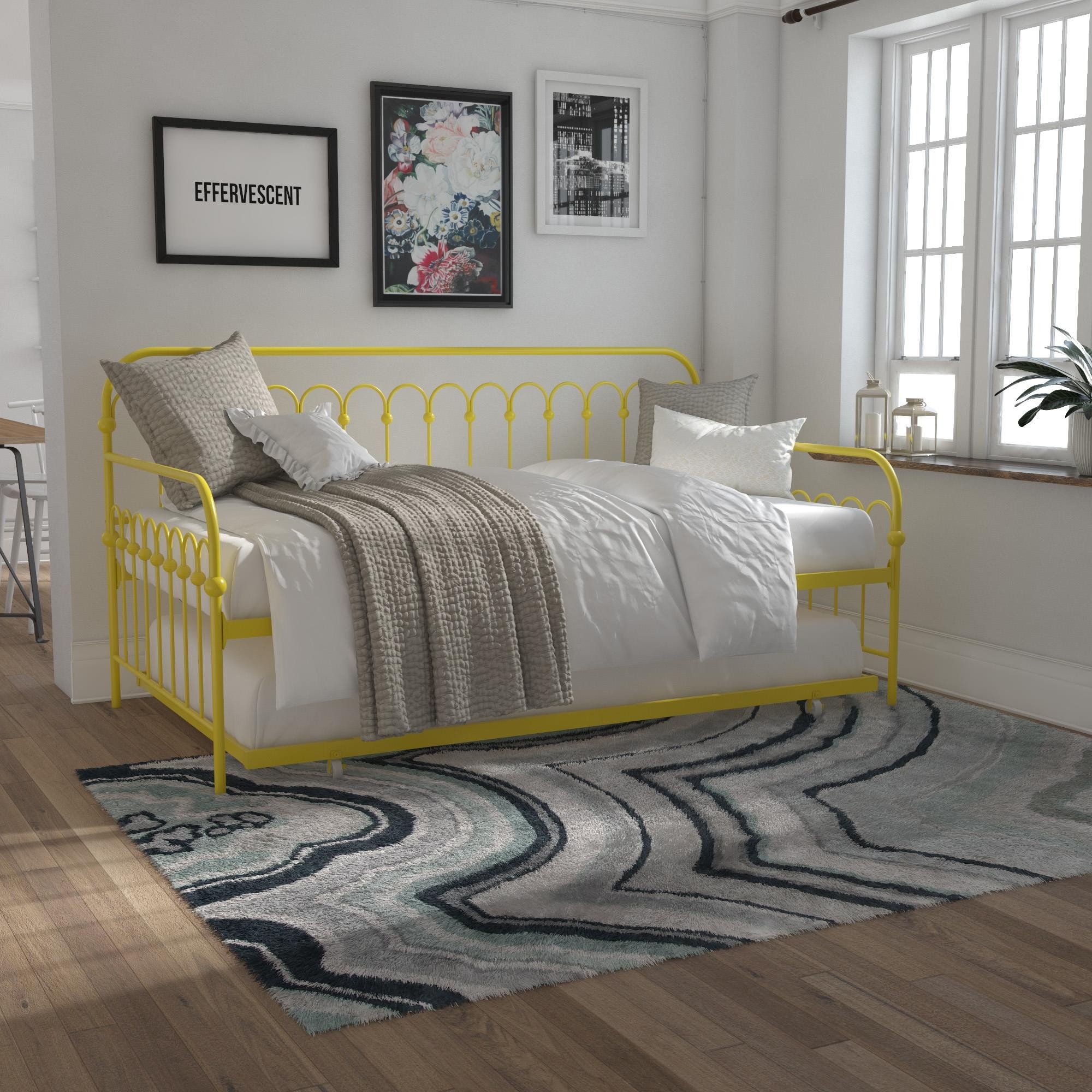 Bright Pop Metal Twin Daybed with Trundle