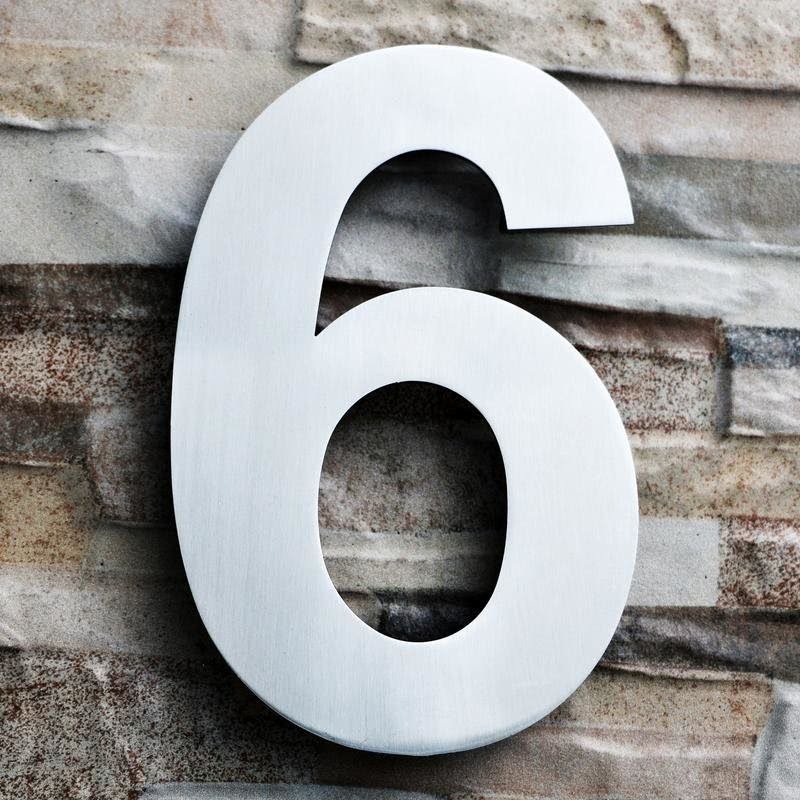 Large Brushed Stainless Steel House Number/Numeral Plaque